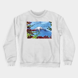 Mount Fuji Japan Digital Art Design Crewneck Sweatshirt